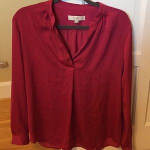 Loft LP blouse. Burgundy colored. GUC.
